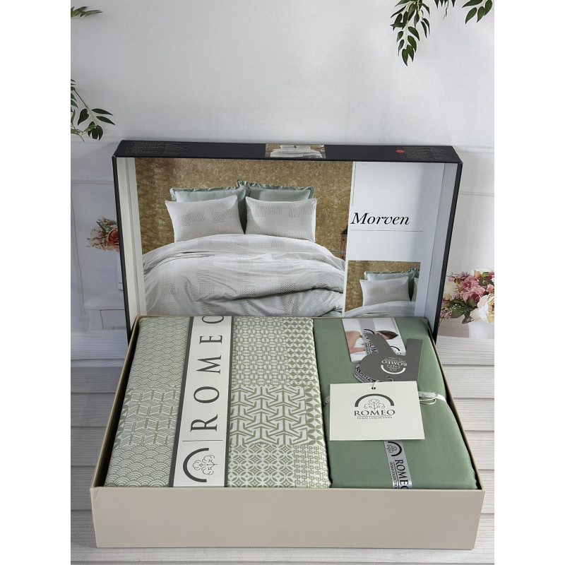 Morven сатинова постільна білизна. Євро розмір. Romeo home Туреччина. (29331)