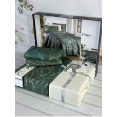 Grace сатинова постільна білизна. Євро розмір. Romeo home Туреччина. (76925)