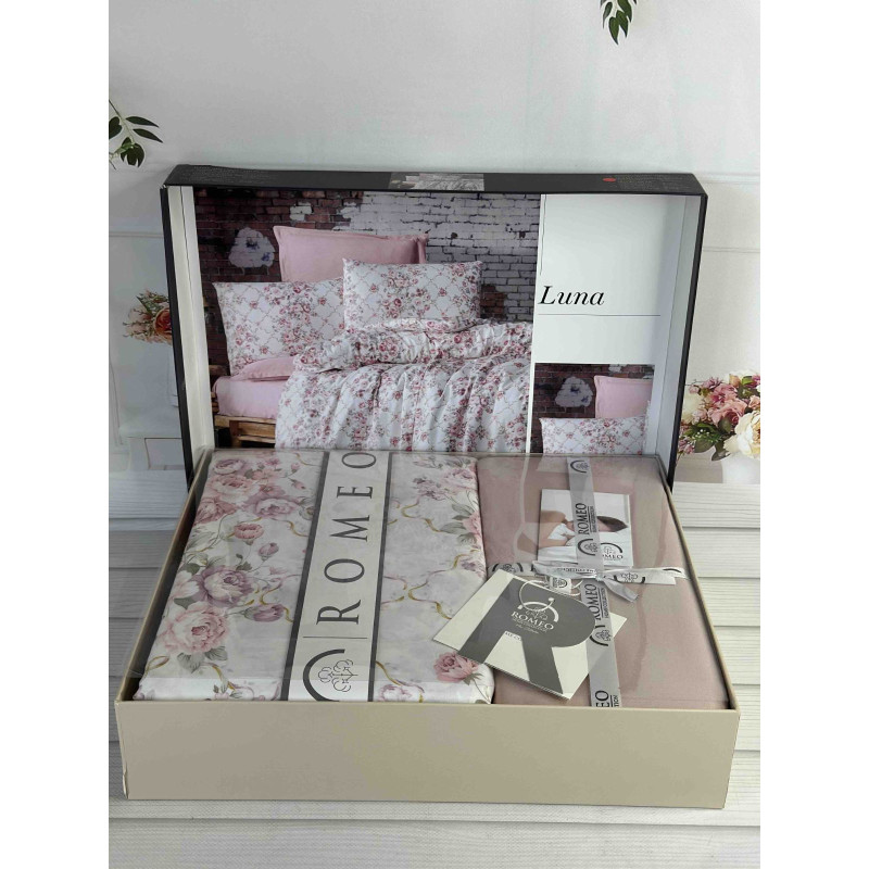 Luna сатинова постільна білизна. Євро розмір. Romeo home Туреччина. (52426)