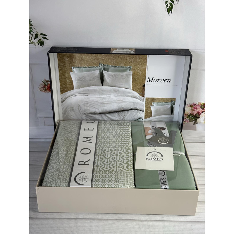 Morven сатинова постільна білизна. Євро розмір. Romeo home Туреччина. (41836)