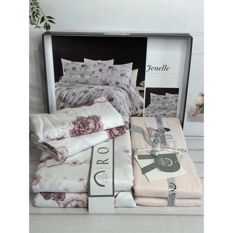 Fenelle сатинова постільна білизна. Євро розмір. Romeo home Туреччина. (61630)