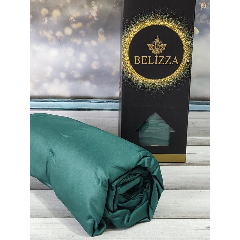 P. yesil B 160х200см., сатинове простирадло на резинці. Belizza Туреччина. (81385)