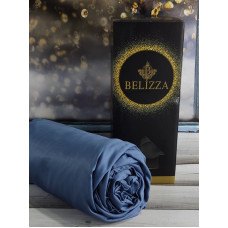 Blue 160х200см., сатинове простирадло на резинці. Belizza Туреччина. (46026)