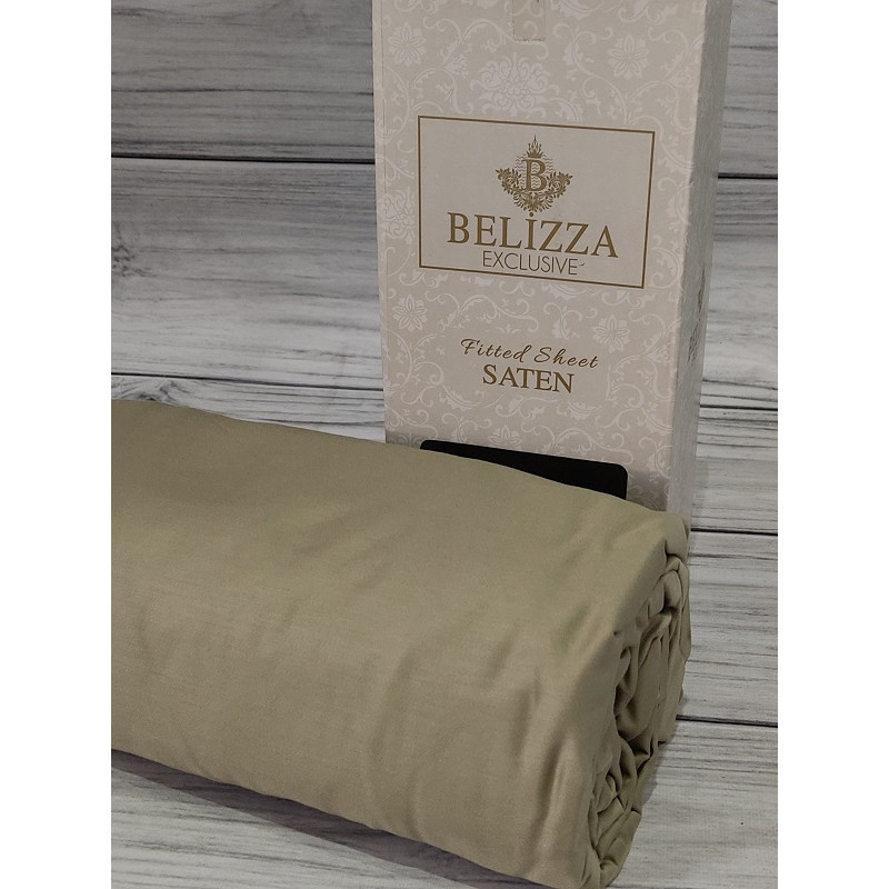 Haki 180х200см., сатинове простирадло на резинці. Belizza Туреччина. (11948)