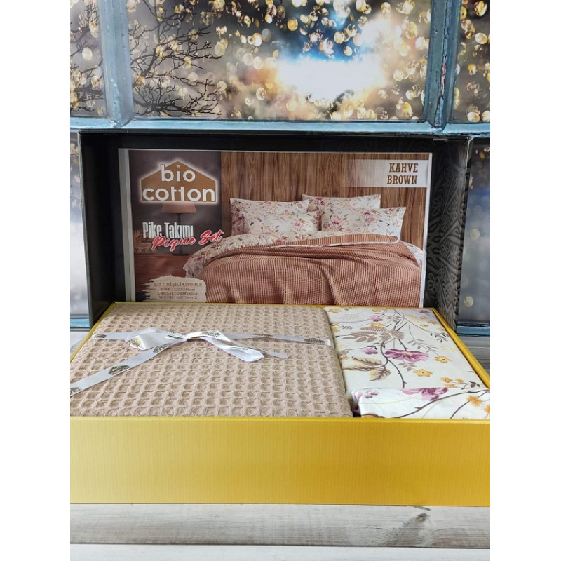 Kahve Літній набір з вафельним покривалом. Bio Cotton Туреччина (22875)