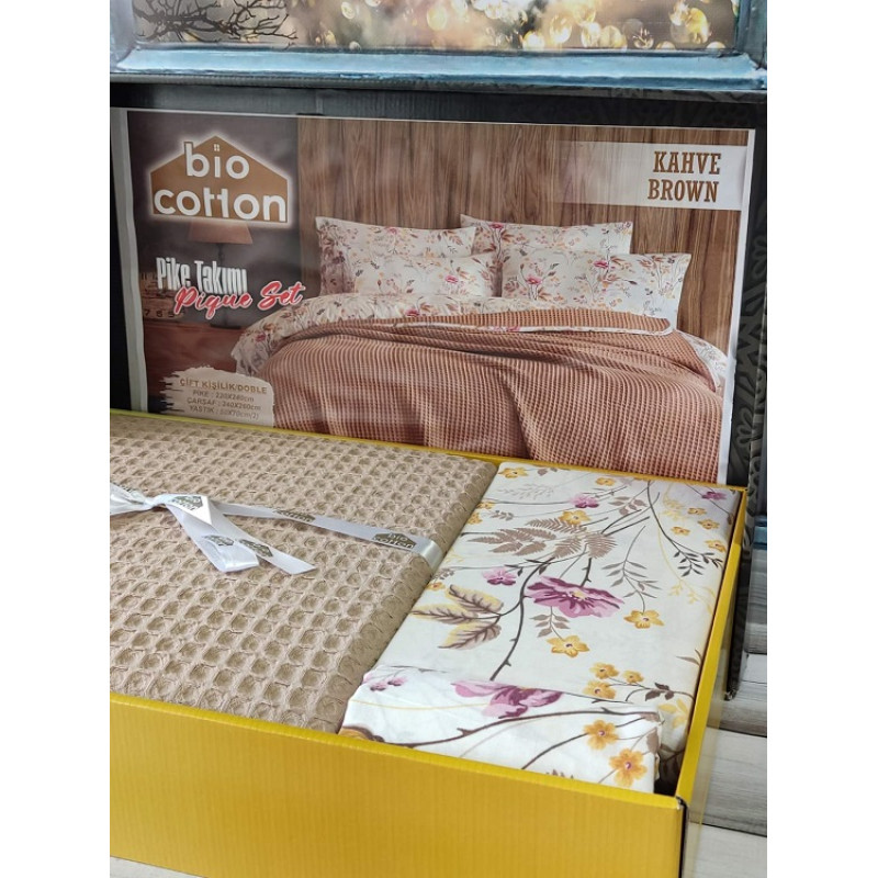 Kahve Літній набір з вафельним покривалом. Bio Cotton Туреччина (22875)