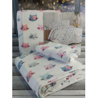 Cats полуторна фланелева постіль. Cotton collection Туреччина (75919)