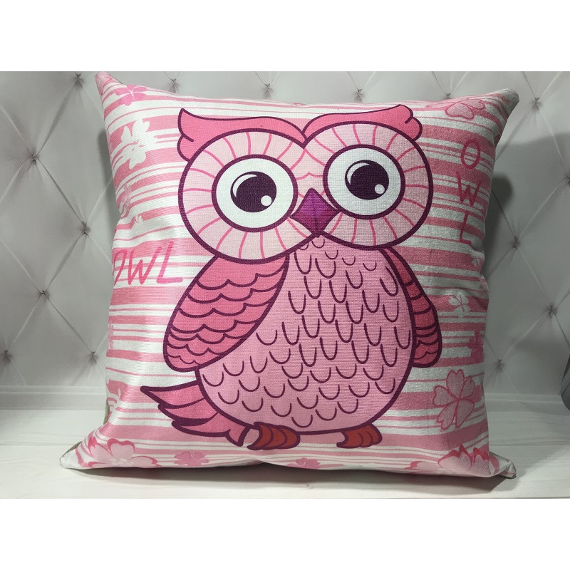 Owl pembe Декоративні наволочки 45х45см. Dijital принт. Туреччина. (15120)