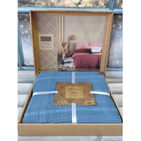 Blue вафельне піке 210х230см. Irina home Туреччина. (72020)