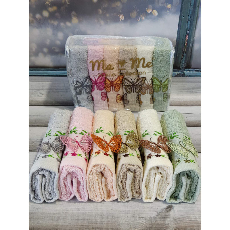 Mame Butterfly 30х50см., 6 шт/уп. кухонні махрові рушники. (22741)