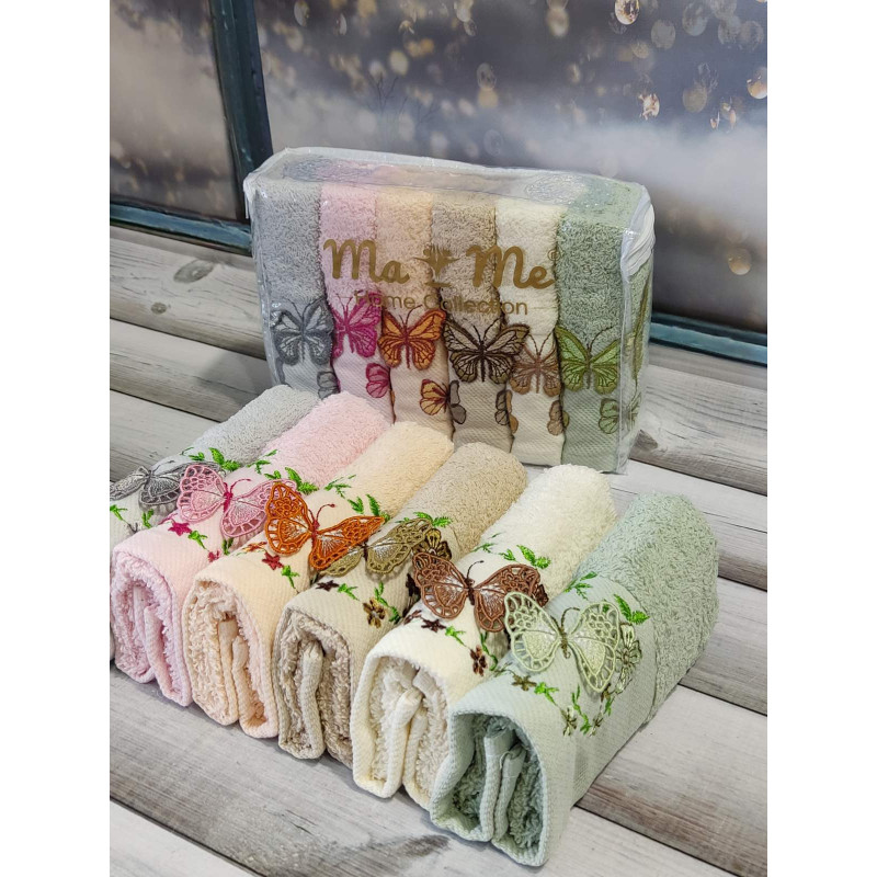 Mame Butterfly 30х50см., 6 шт/уп. кухонні махрові рушники. (22741)