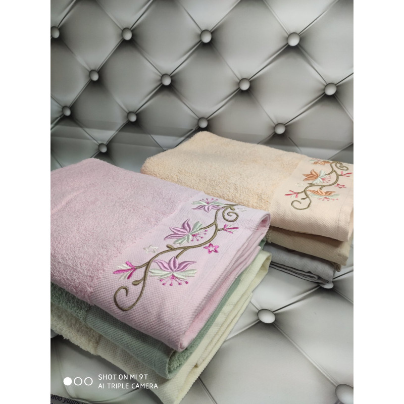 3D Sakura 70х140см., 6 шт/уп. Банні махрові рушники Mame Туреччина (75383)