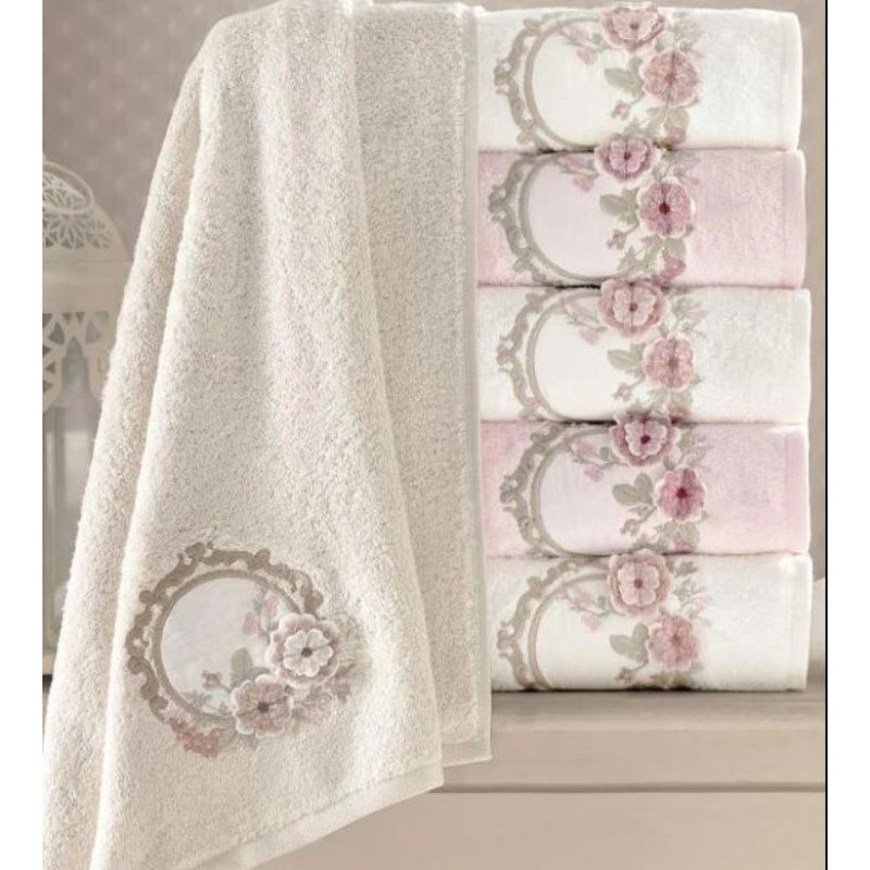 Hayal rose 3D бамбукові рушники 50х90см., 6 шт/уп. Pupilla Туреччина. (79147)