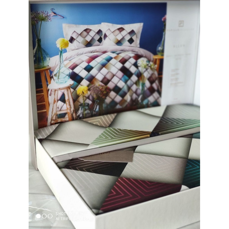 Allen 3D сатинова постіль. Євро розмір. Pupilla Туреччина. (80196)