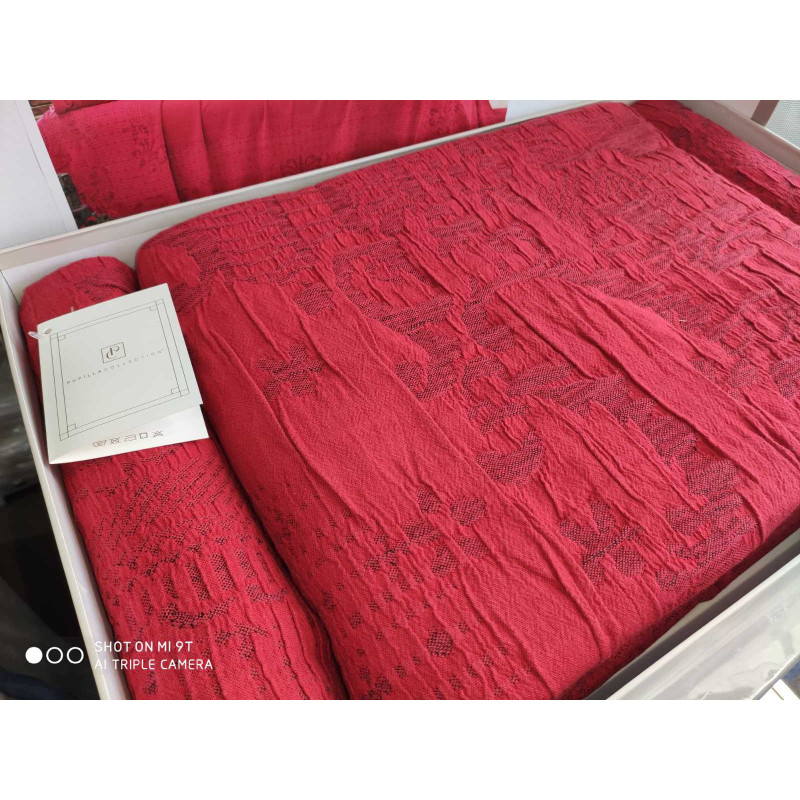 Queen kirmizi покривало 250х260см., з наволочками. Pupilla Туреччина. (36792)