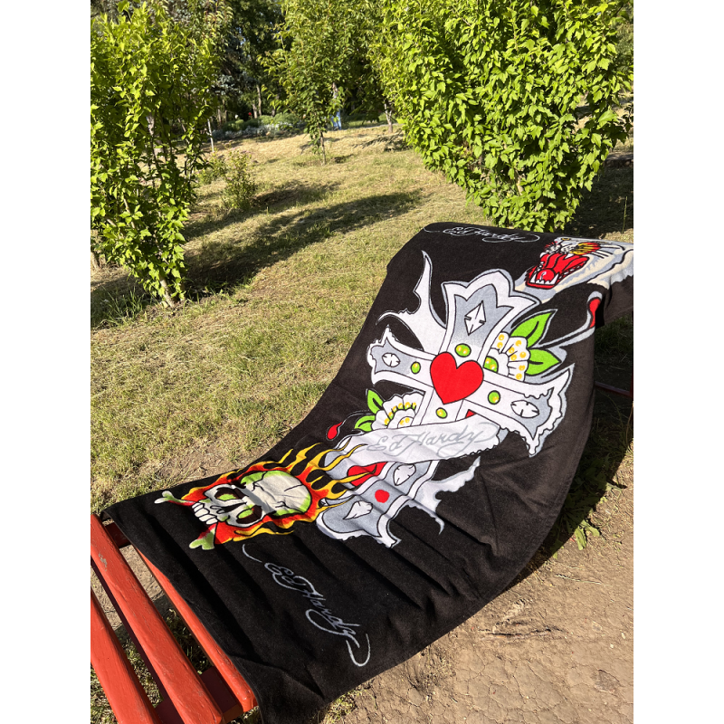 Пляжний рушник ED hardy 75х150см. Туреччина. (80888)