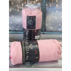 Pembe 180х200см. Фланель. Простирадло на резинці з наволочками. Belizza Туреччина. (58077)