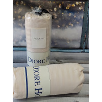 180х200см. Простирадло на резинці. Сатин-страйп. L cream. Diore Туреччина. (86199)