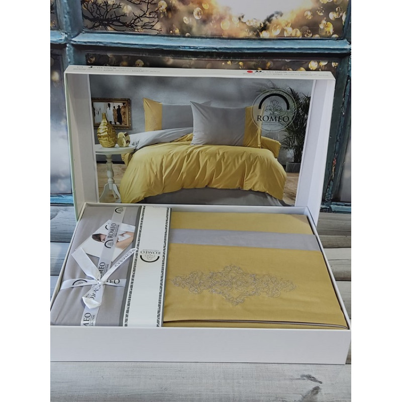 Vis.Yellow gri Євро розмір. Ранфорс. Romeo Туреччина. (82218)