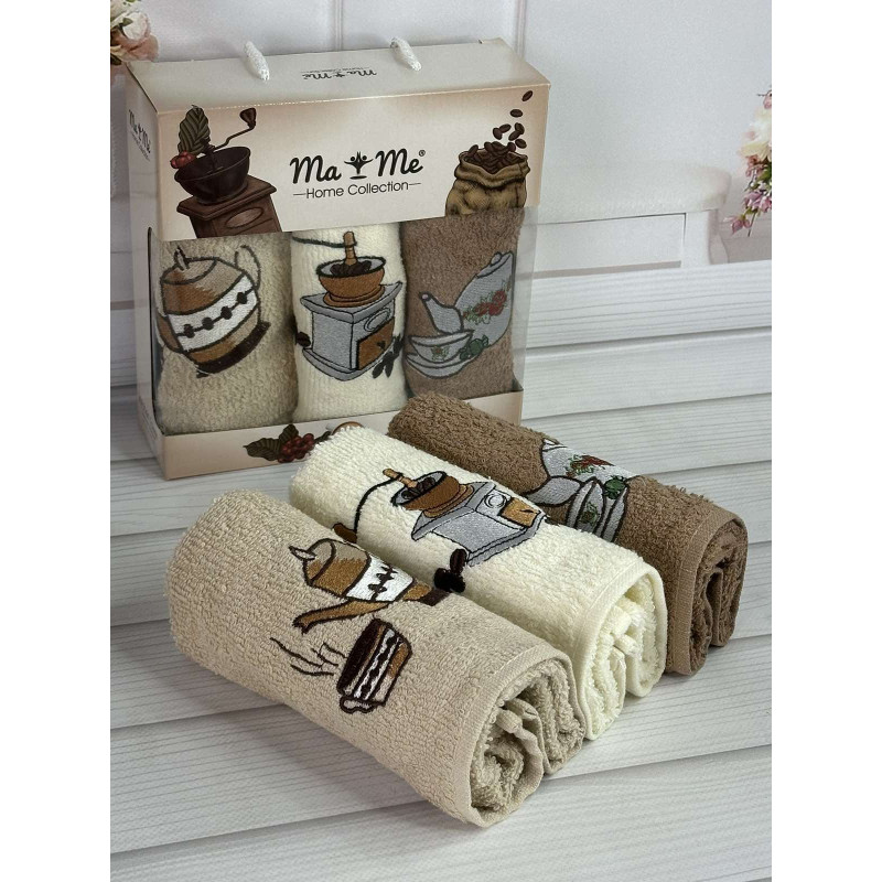 Mame cofe 3в1 Махрові рушники 30х50см. Бавовна. Туреччина. (42825555) (77852)