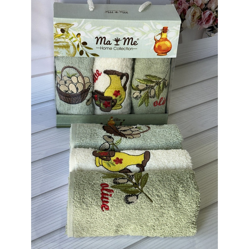 Mame olive 3в1 Махрові рушники 30х50см. Бавовна. Туреччина. (42825556) (46116)