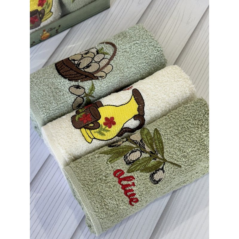 Mame olive 3в1 Махрові рушники 30х50см. Бавовна. Туреччина. (42825556) (46116)