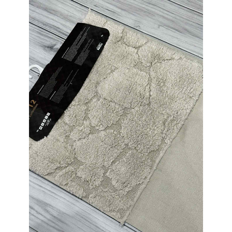 Tas bej. Килимки в ванну кімнату 2в1. Omo home Туреччина (85504)