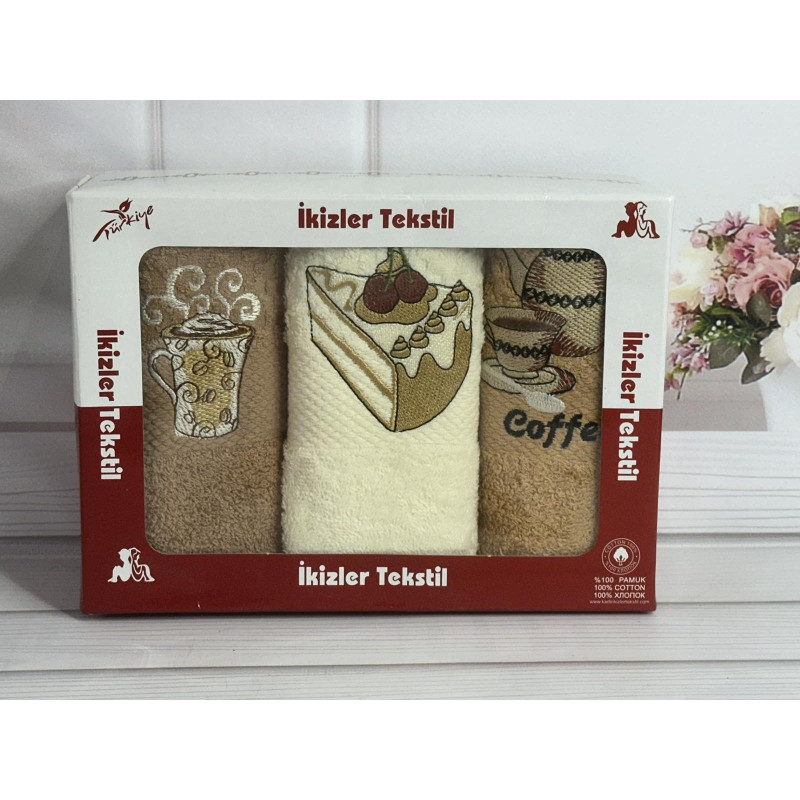 ikizler 001 40х60см., 3 шт/уп., кухонні махрові рушники. (87266)