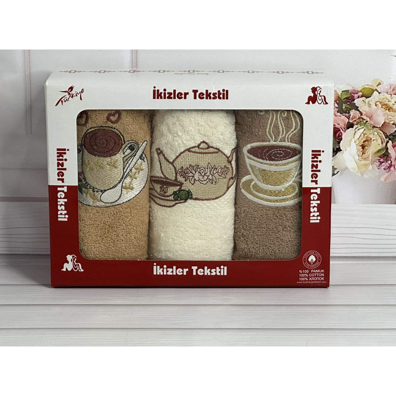 ikizler 007 40х60см., 3 шт/уп., кухонні махрові рушники. (23088)