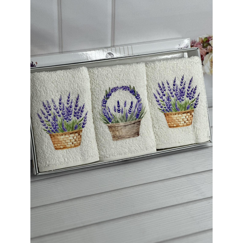 Merzuka lavanta lila Махрові рушники 30х50см., 3шт. (37403)