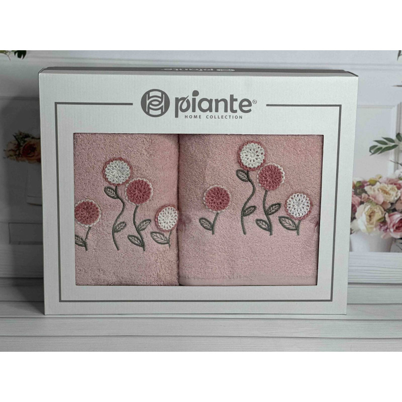 Piante ramaska pembe 3D 2в1 бавовняні рушники.Туреччина. (77187)