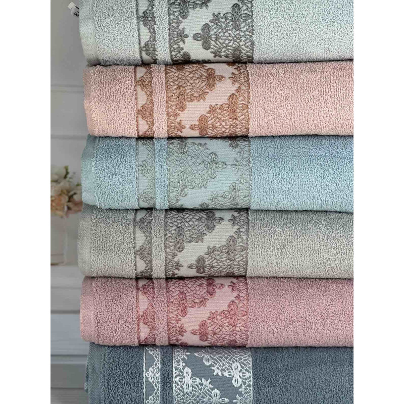 Gulbengi Durul махрові рушники 50х90см., 6 шт/уп. Туреччина (51629)