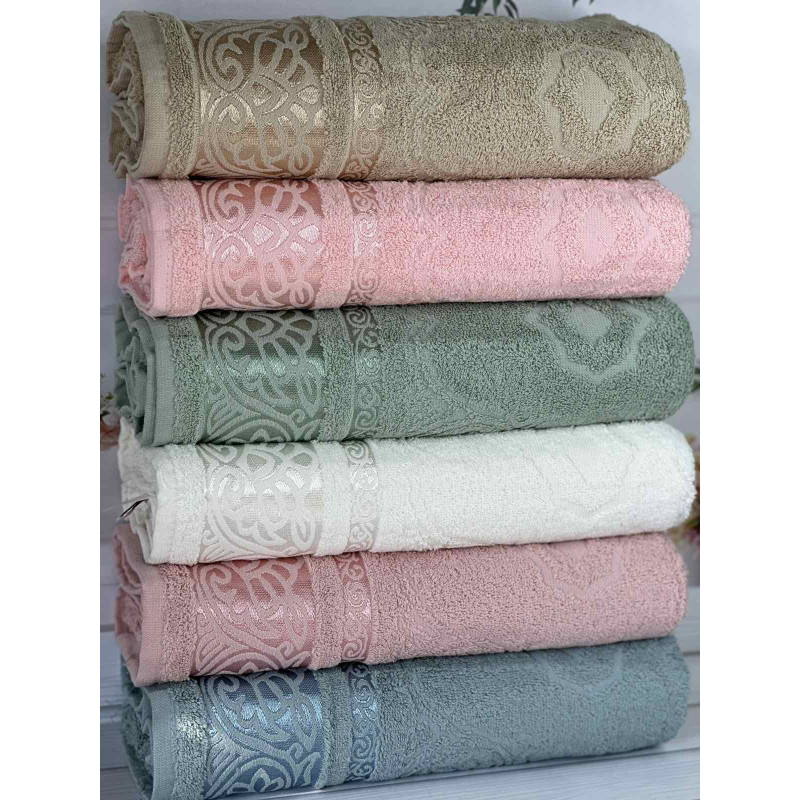 Saki Durul махрові рушники 50х90см., 6 шт/уп. Туреччина (88059)