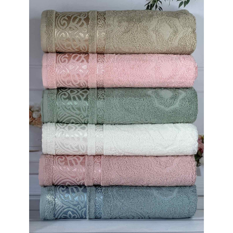 Saki Durul махрові рушники 50х90см., 6 шт/уп. Туреччина (88059)
