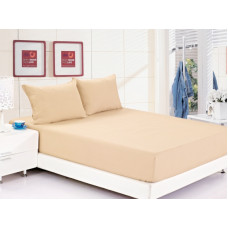 Простирадло на резинці Ранфорс РЛ 302 Leleka-Textile 160х200 бежевий (1201/2223)