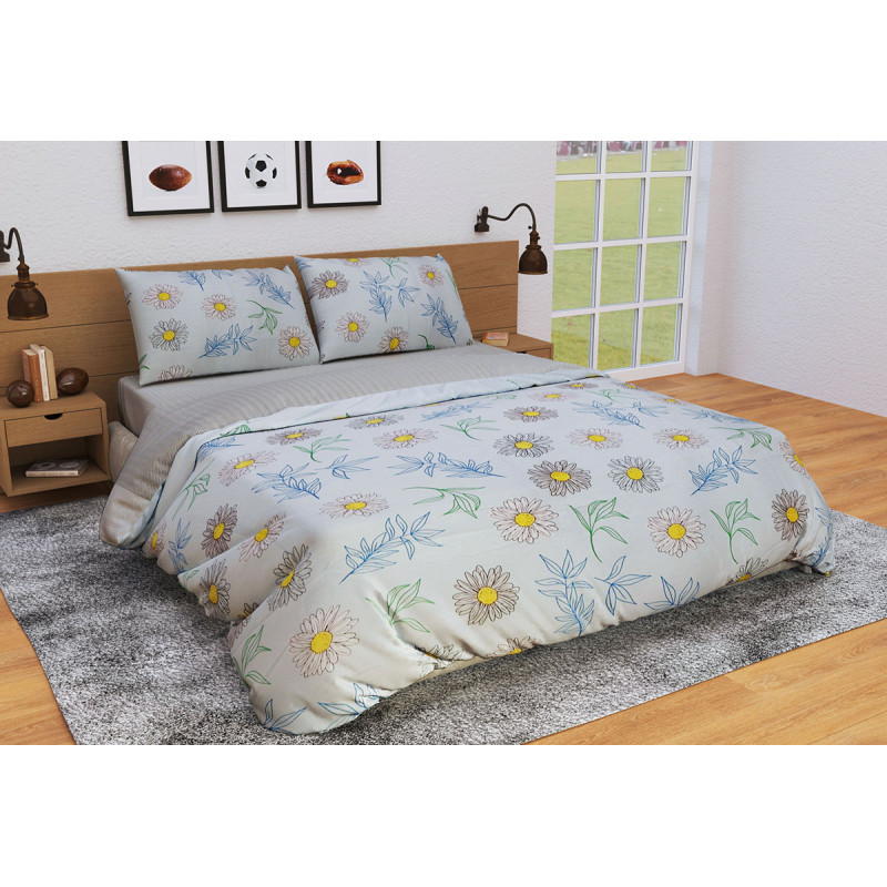 Постільна білизна Ранфорс Органік Р 538Д Leleka-Textile полуторний кольоровий (1707/5138)