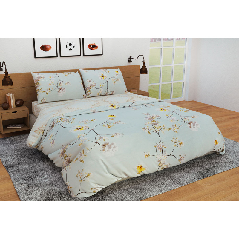 Постільна білизна Ранфорс Органік Р 544Д Leleka-Textile полуторний кольоровий (1713/5162)