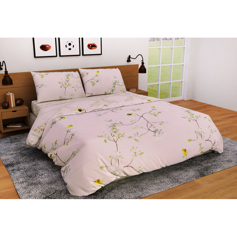 Постільна білизна Ранфорс Органік Р 545Д Leleka-Textile полуторний кольоровий (1714/5166)