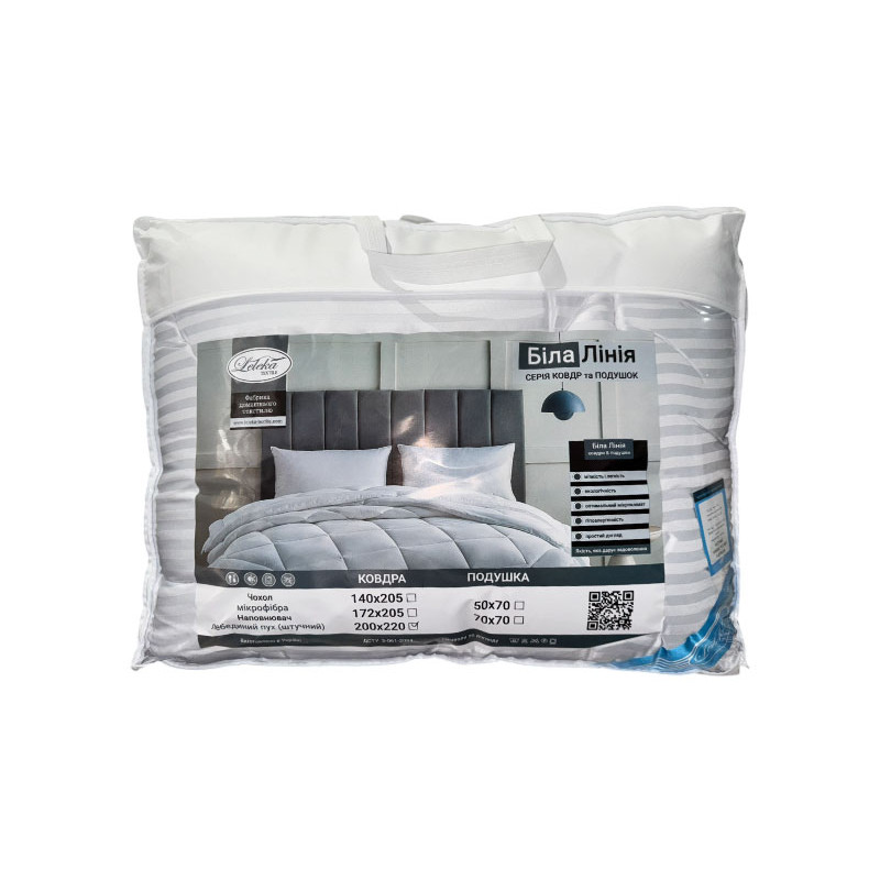 Ковдра Біла Лінія Leleka-Textile 172х205 білий страйп (1900/6501)