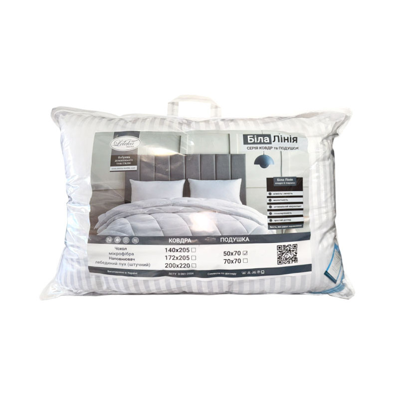 Подушка Біла Лінія Leleka-Textile 50x70 білий страйп (1902/6517)