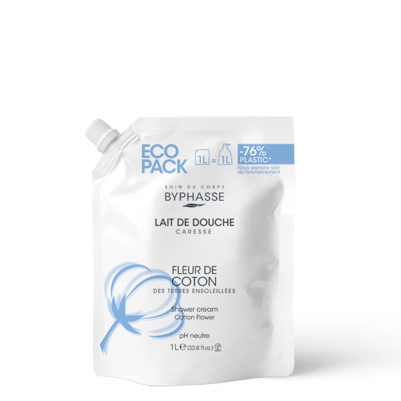 Byphasse Ecopack Caresse Shower Cream Cotton Flower
