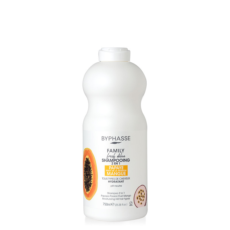 Byphasse Family Fresh Delice Shampoo 2 In 1 Papaya, Passion Fruit & Mango All Hair Types