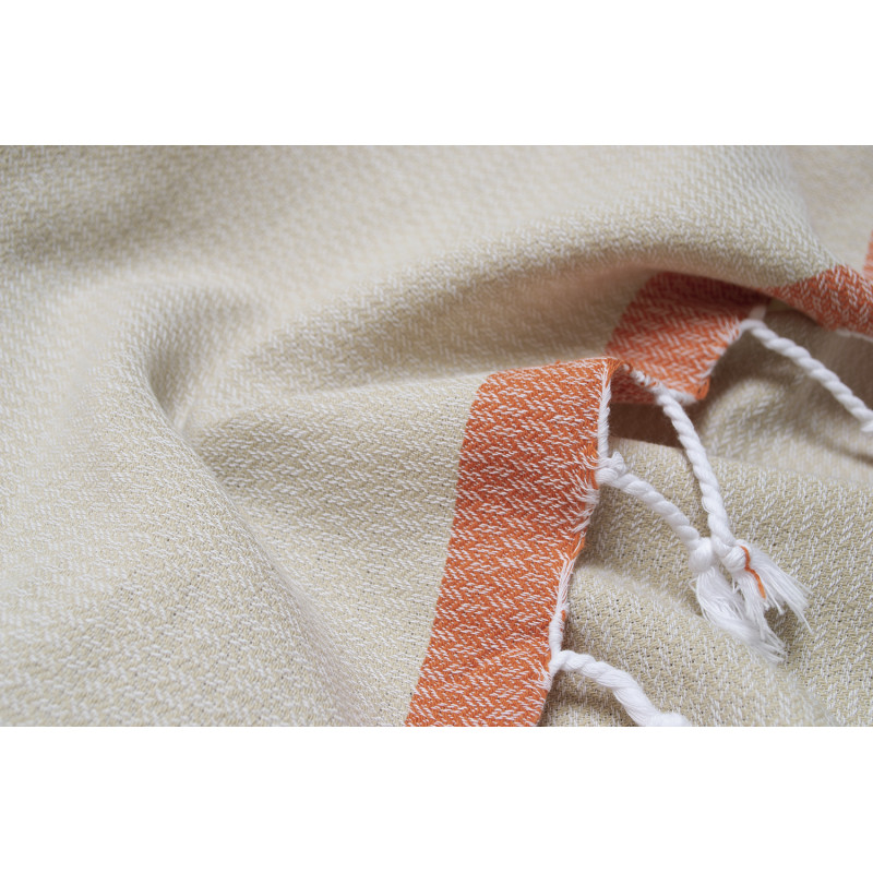 Рушник Barine Pestemal - Basak 95*165 Beige-Orange бежевий-помаранчевий