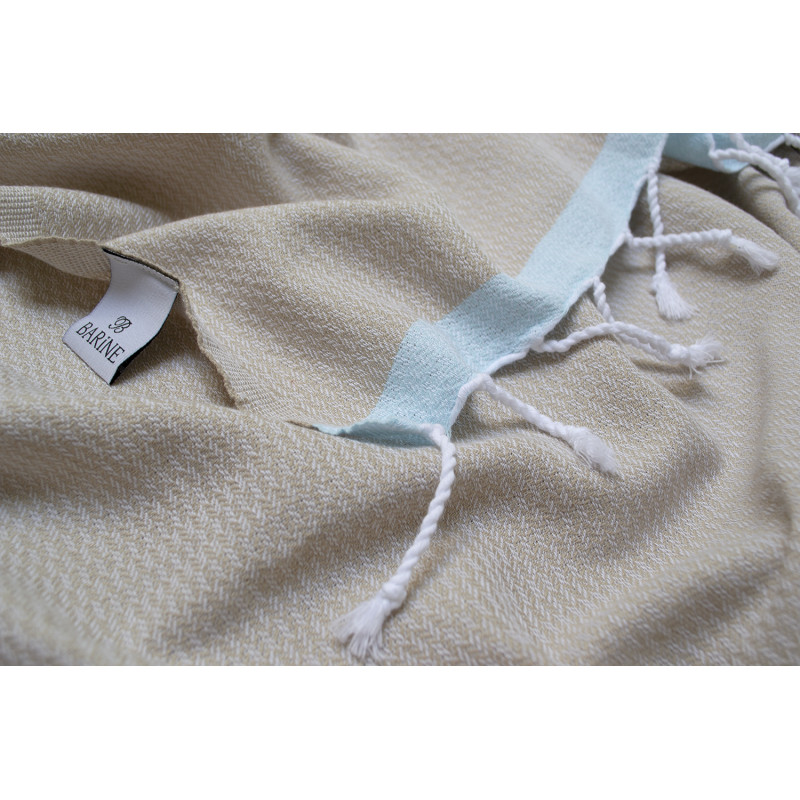Рушник Barine Pestemal - Basak 95*165 Beige-Mint бежевий-ментоловий