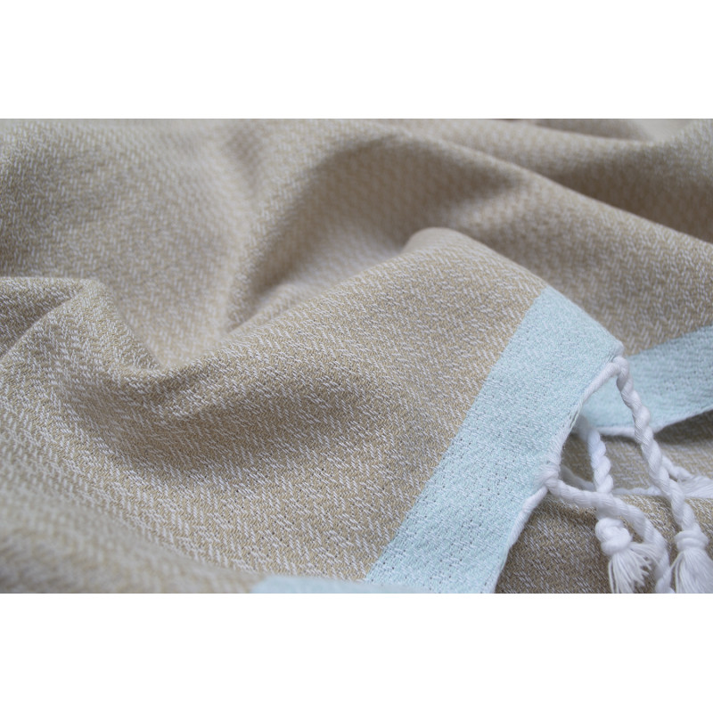 Рушник Barine Pestemal - Basak 95*165 Beige-Mint бежевий-ментоловий