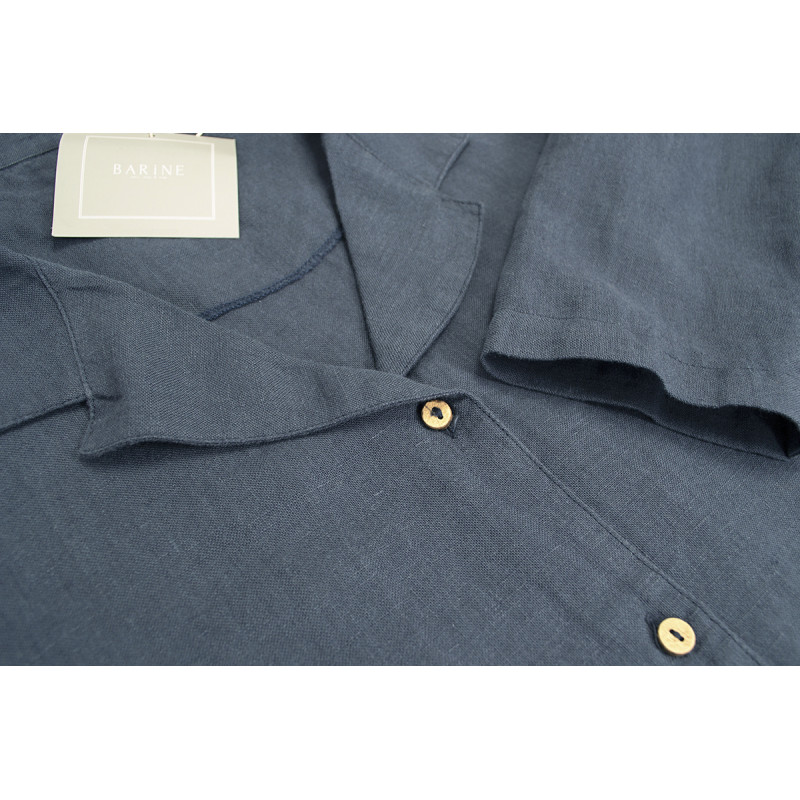 Домашня сорочка Barine - Lino PJ indigo індиго M