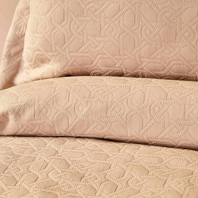 Покривало з наволочкою Karaca Home - Back To Basic pudra 160*240 полуторний