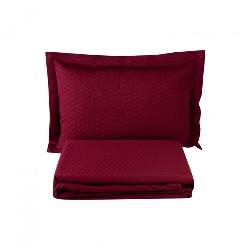 Покривало з наволочкой Karaca Home - Charm bold bordo бордовий 160*240 полуторний