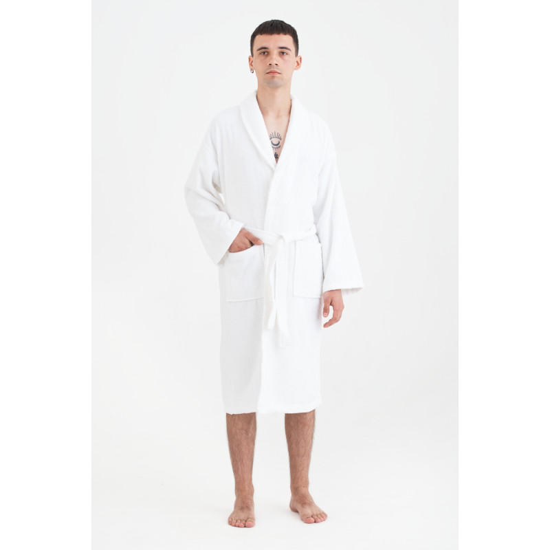 Халат махровий unisex Lotus Home - Basic Line white M