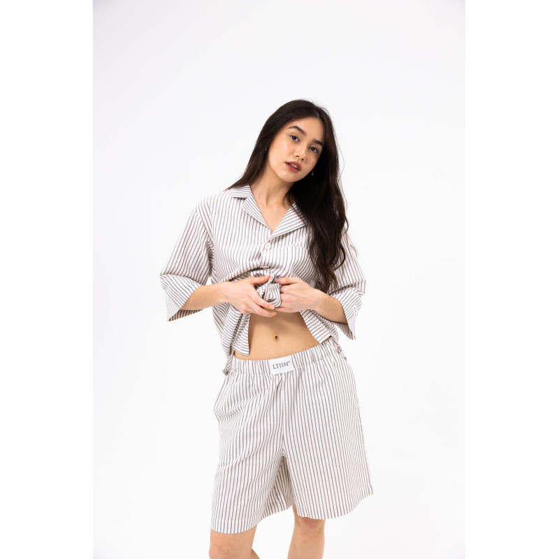 Піжама unisex Lotus Home City Shorts коричневий L